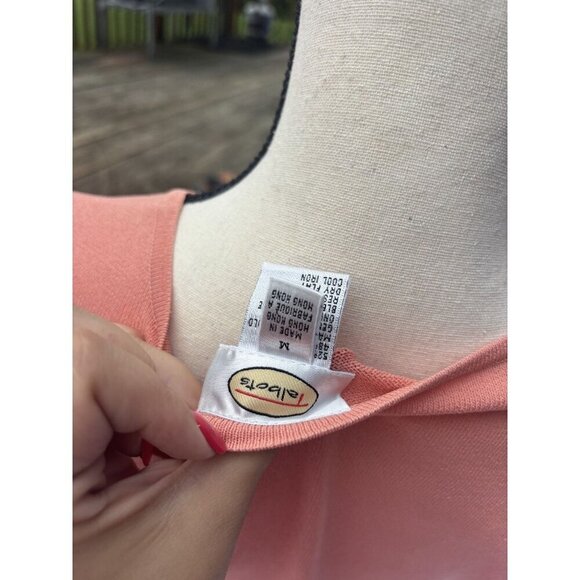 Women’s Talbots PINK ORANGE Sweater Short Sleeve Soft Sz Med - Picture 3 of 3